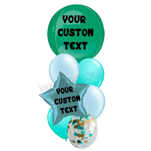 Personalised Green Theme Balloon Bouquet